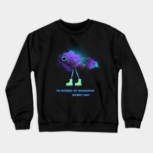 Violet walking fish Crewneck Sweatshirt